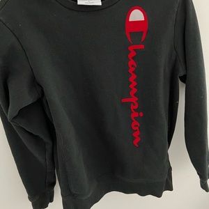 Kids Black & Red Champion Crewneck